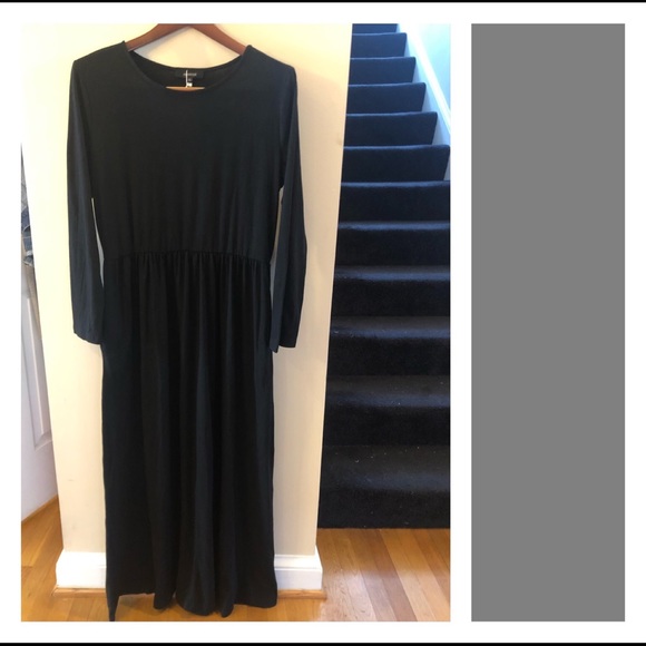 LongSleeve Empire Waist Full Length Maxi Dress - Picture 2 of 3
